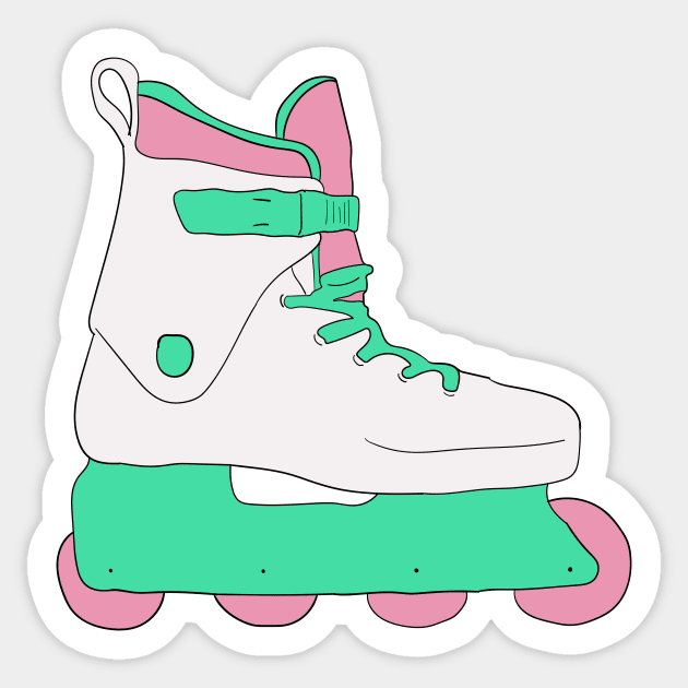 Roller Skate Roller Blade 90s Aesthetic Nostalgia Minimalist Sticker by NostalgiaUltra